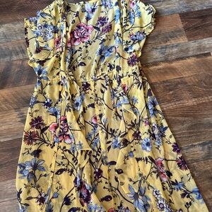 No Boundaries Yellow Floral Casual Dress